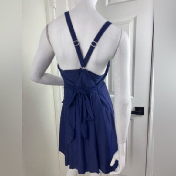 BLOOMCHIC Plain Ties Wrap Flutters Swim Dress Size 18-20. - Picture 6 of 17